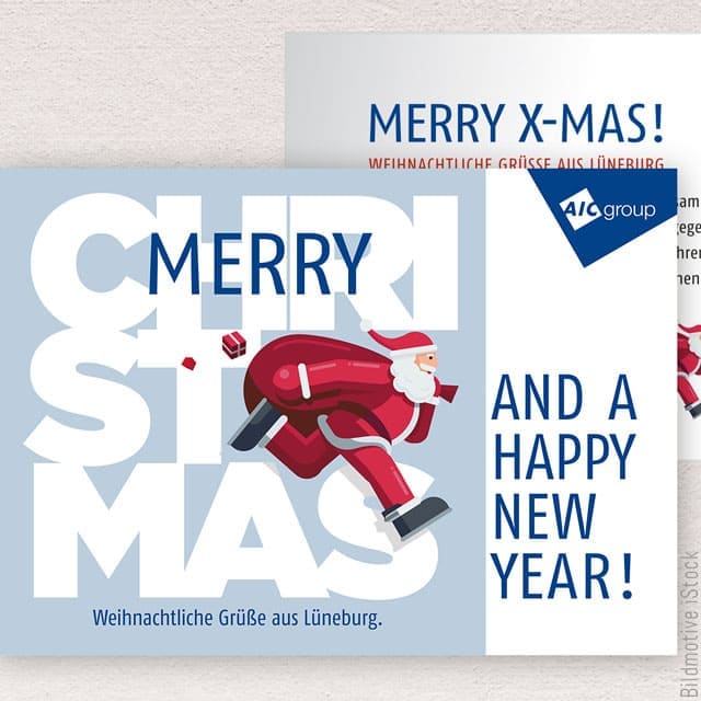 Heydorndesign - Grafik-Design - AIC Group - Weihnachtspostkarte - Merry Xmas